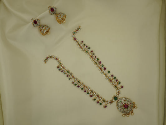 CZ Articulated Long Necklace Set