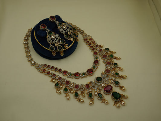 CZ Articulated Long Necklace Set