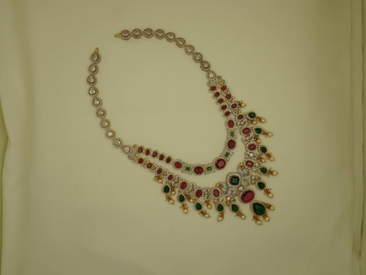 CZ Articulated Long Necklace Set