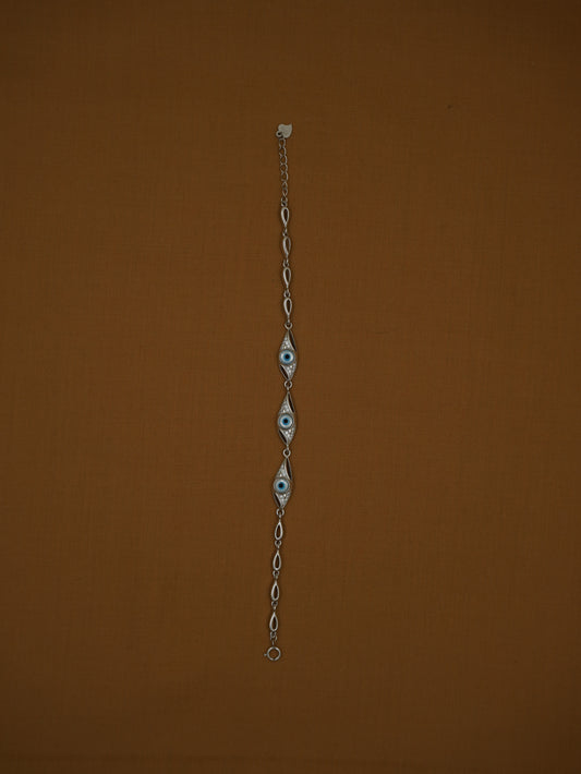 Lightweight Imported Sleek Triple-Evil Eye Bracelet