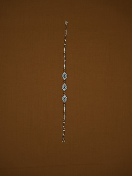 Lightweight Imported Symmetrical Triple-Evil Eye Bracelet