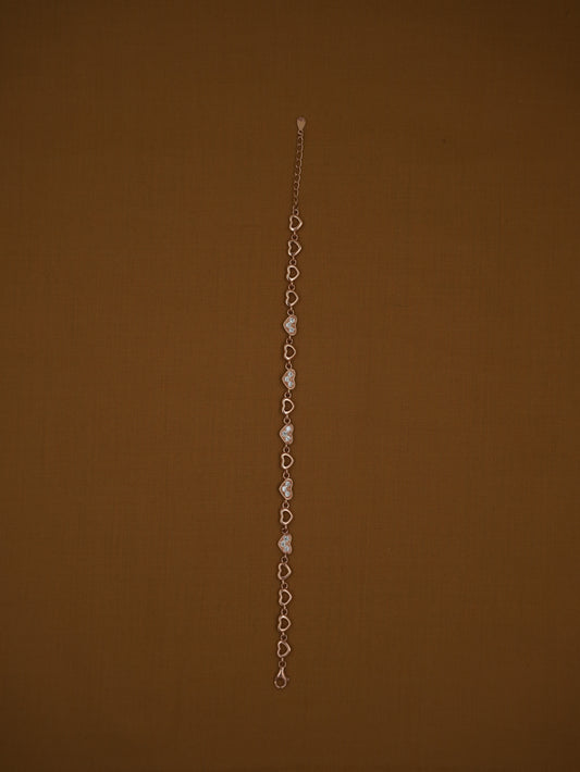 Lightweight Imported Alternating Heart Border Bracelet