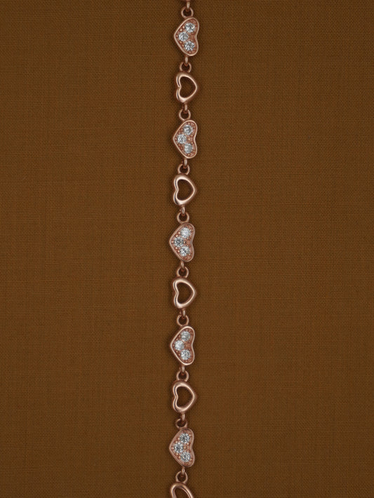 Lightweight Imported Alternating Heart Border Bracelet