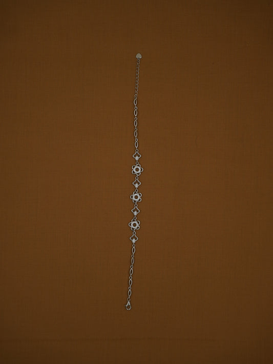 Lightweight Imported Floral Sterling Silver Bracelet