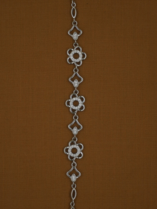 Lightweight Imported Floral Sterling Silver Bracelet