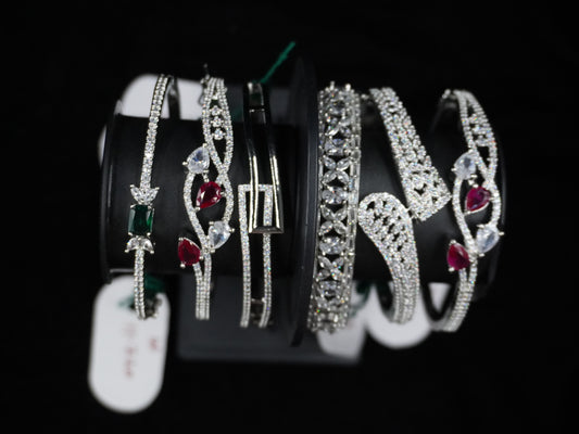 CZ Silver Bangles
