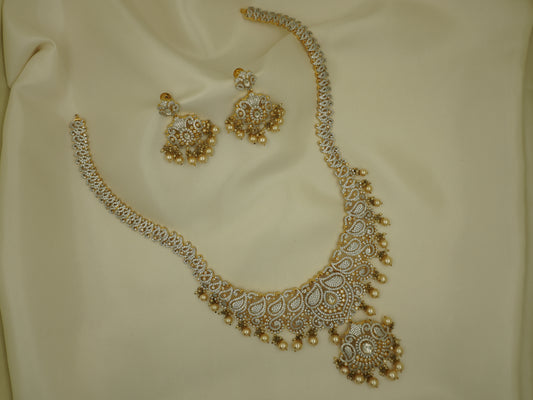 CZ Long Necklace Set