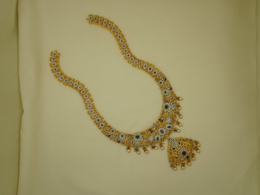 CZ Long Peacock Necklace Set