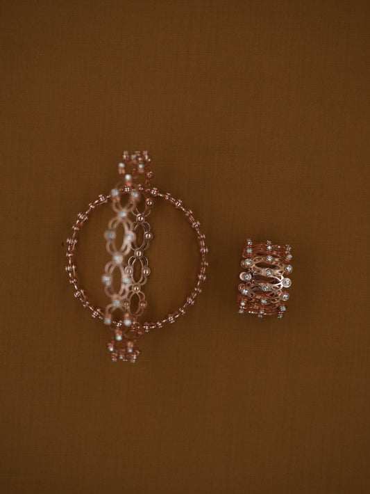 Imported Rose Gold Plated Sterling Silver Ring–Bangle (Adjustable Dual-Wear Design)