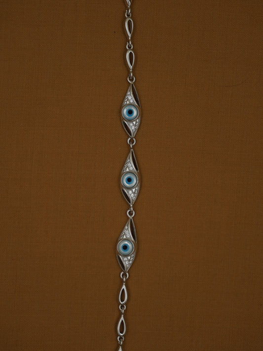 Lightweight Imported Sleek Triple-Evil Eye Bracelet