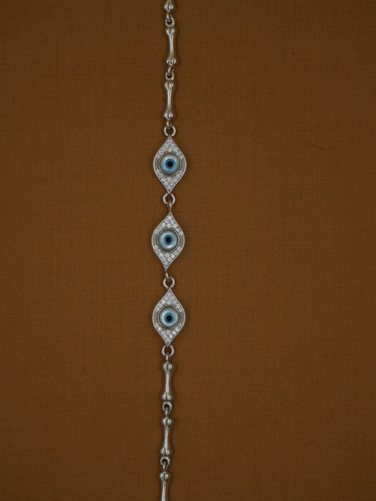 Lightweight Imported Symmetrical Triple-Evil Eye Bracelet