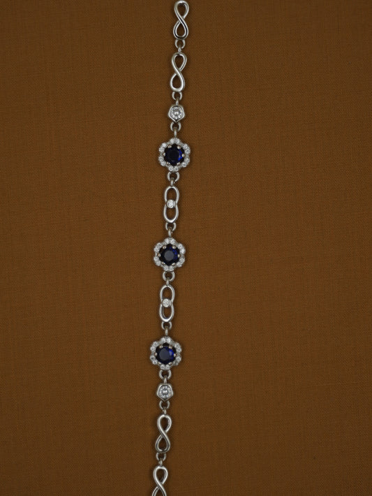 Lightweight Imported Black-Centre Floral Infinity Bracelet